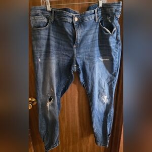 Universal Thread Women's Relaxed Blue Jeans with Rips